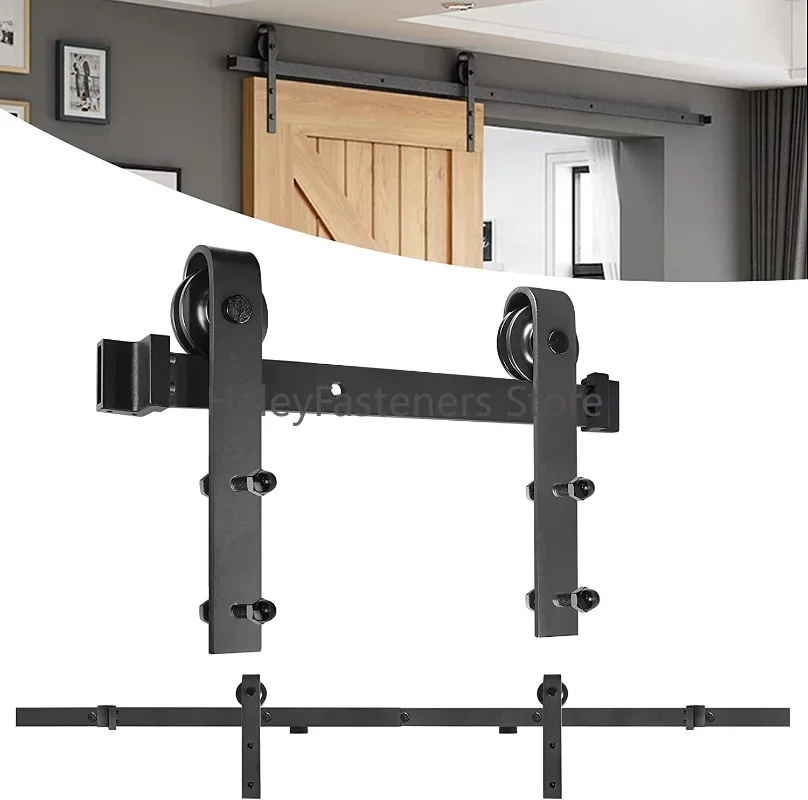 Barn Door Rail Warehouse Stay Roller Sliding Guide Scroll Wheel Home Floor Hanger Accessory See Kit 1 Set