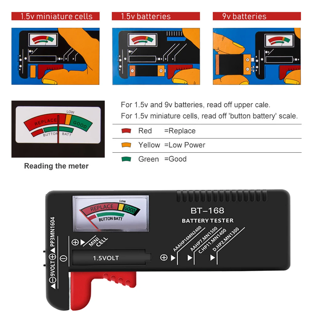 Battery Tester AA AAA 18650 Lithium Battery Level