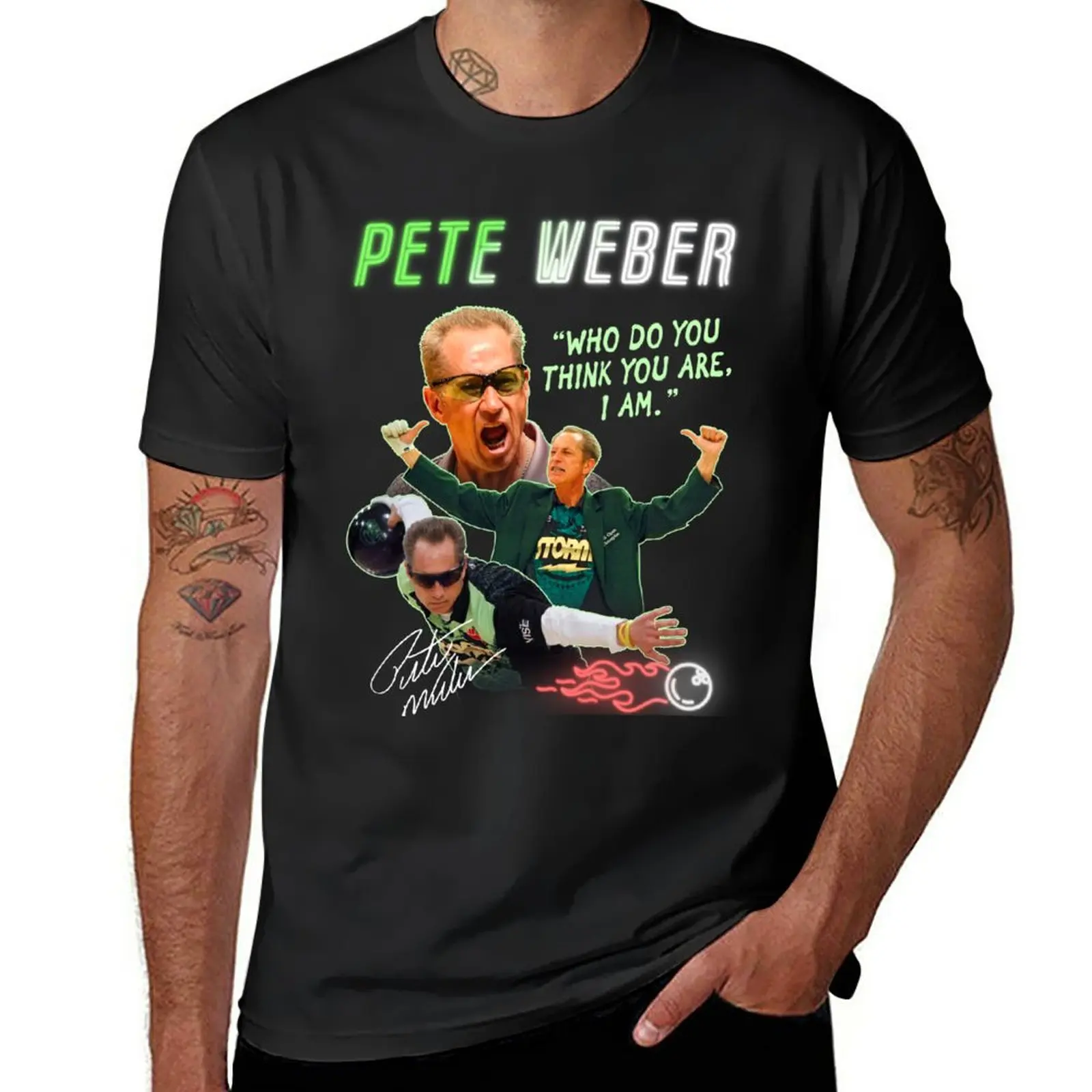 T-Shirt Design T-Shirt Vintage Da Bowling Pete Weber T-Shirt Corta Felpe Da Uomo Magliette Bianche