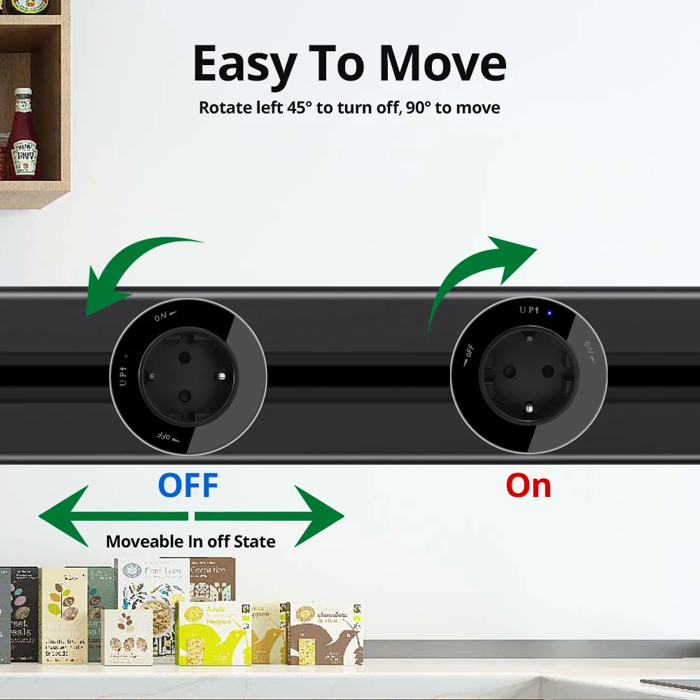 Wallpad-트랙 소켓 라운드 모듈 DIY EU UK 미국 전원 콘센트 USB 충전기, LED 표시기, 주방 침실 데스크탑 티룸