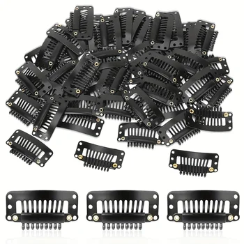 10-100 pezzi clip di estensione dei capelli strumenti per parrucca 9 denti clip per parrucca clip di estensione dei capelli umani senza soluzione di continuità clip di estensione dei capelli per la frangia