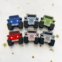 10pcs BPA Free Baby Silicone Beads Cartoon Jeep Beads DIY Teeth Necklace Food Grade Baby Shower Gift 1