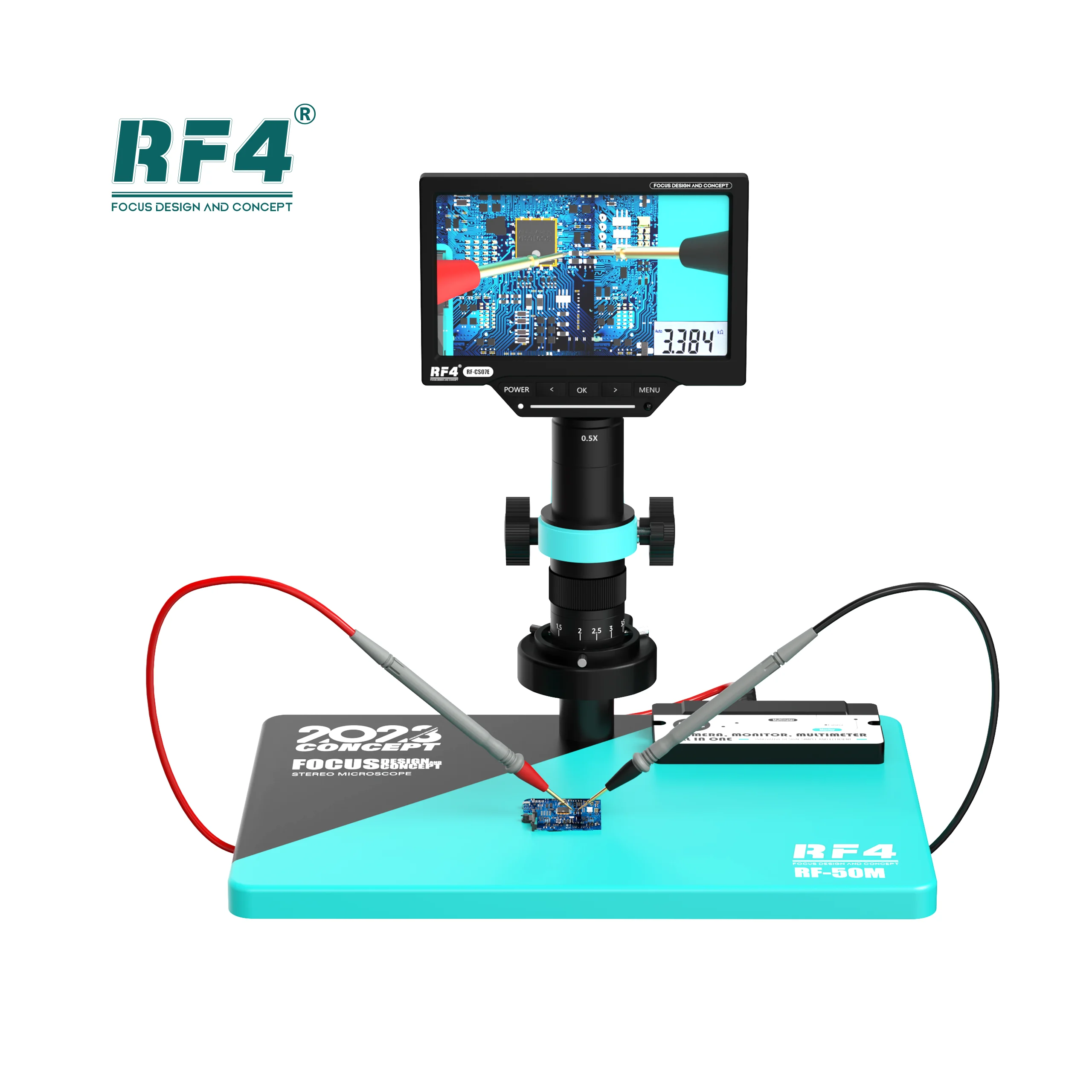 

RF4 RF-50M Digital HD 1080P Microscope Spot Solding Repair 7-50X For Mobile Phone BGA Workbench Maintenance Motherboard Repair