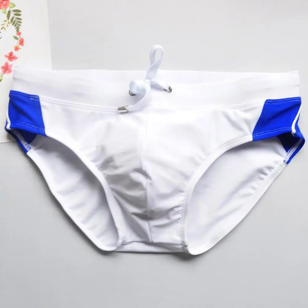 Hot Spring Beachwear Color-blocked Swimming Briefs Quick Dry Low Waist Men's Swimming Briefs for Water Sports Surfing for Slim