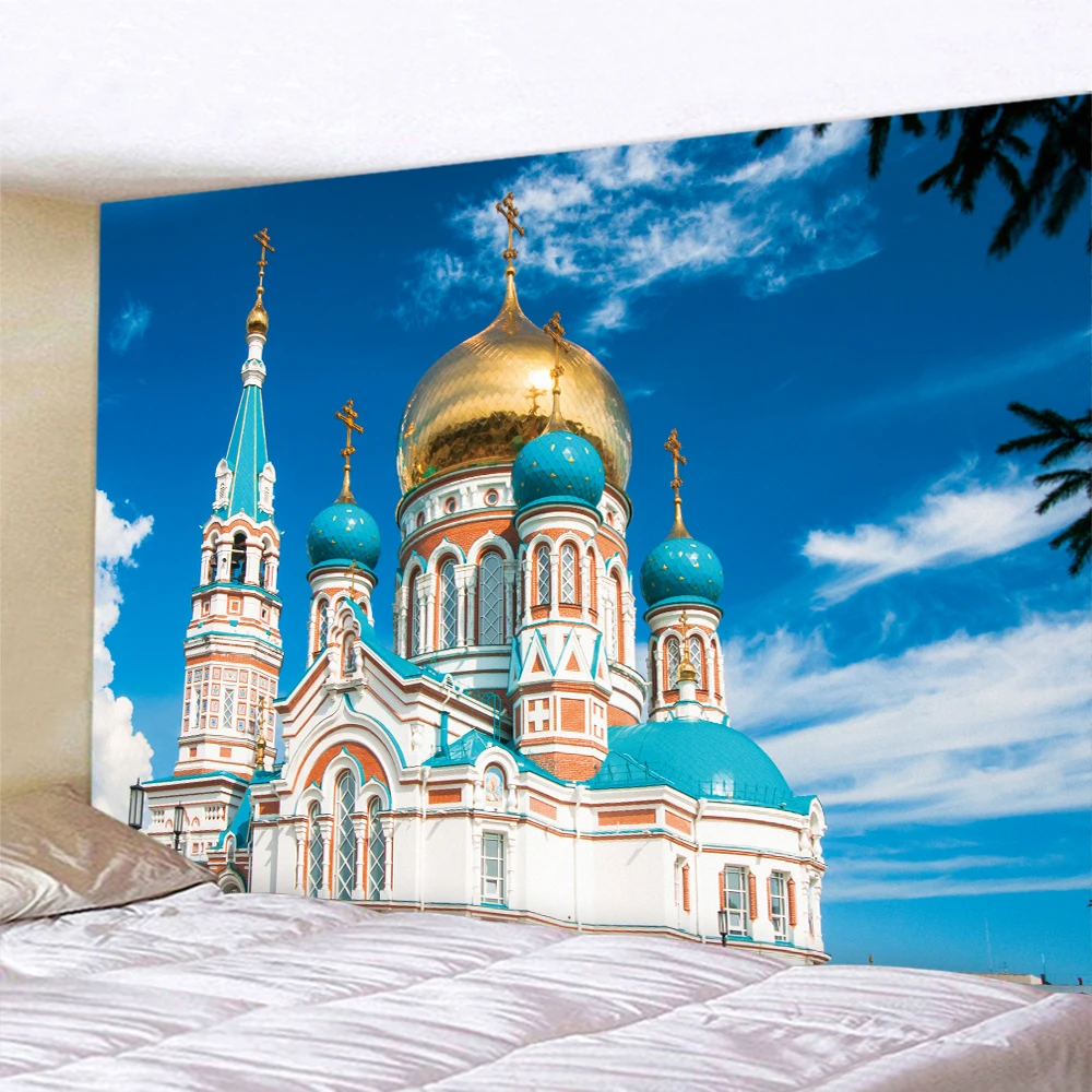 

Urban Architecture Psychedelic Scene Home Decor Art Tapestry Boho Wall Hanging Background Fabric Room Wall Decor Sheet