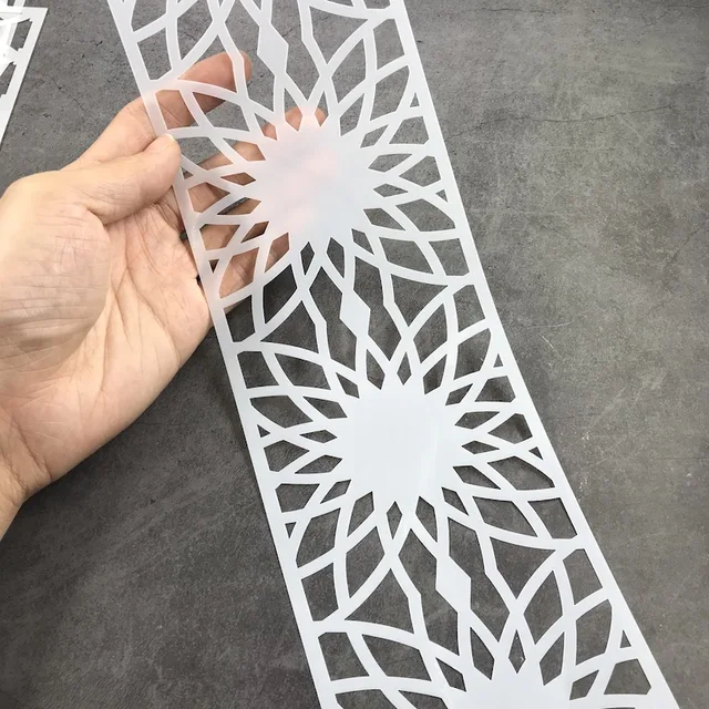 Új 8Db/Set Retro Totem Torta Csipke Sablon Művészeti Dekoráció Pad Sztrájkos Sütőszerszám Vízálló Anyag Újrafelhasználás - Image 3