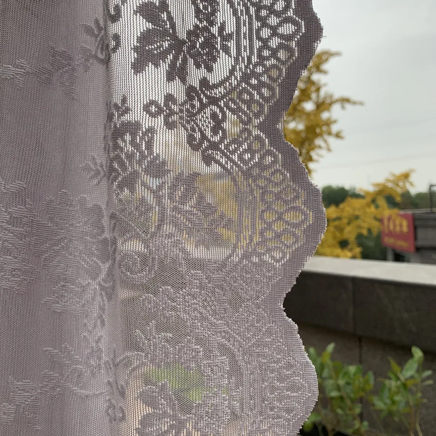 Lazzzy Tende in lino con stampa floreale blu, lunghe 213 cm, tende con