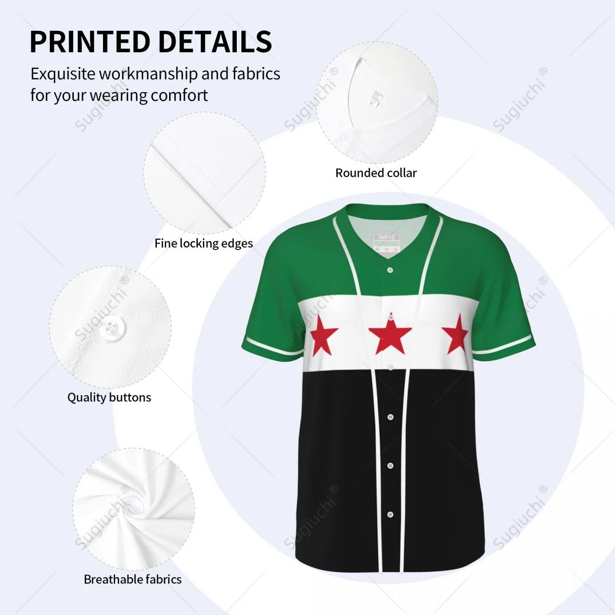 3D Printed Syria Flag 1932 1963 Men Baseball Jerseys Mesh Sports T-shirt Tees Name Nunber