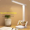 LED eye protection desk lamp touch switch white folding bedroom bedside study reading night light USB plug dimmable table lamp 3