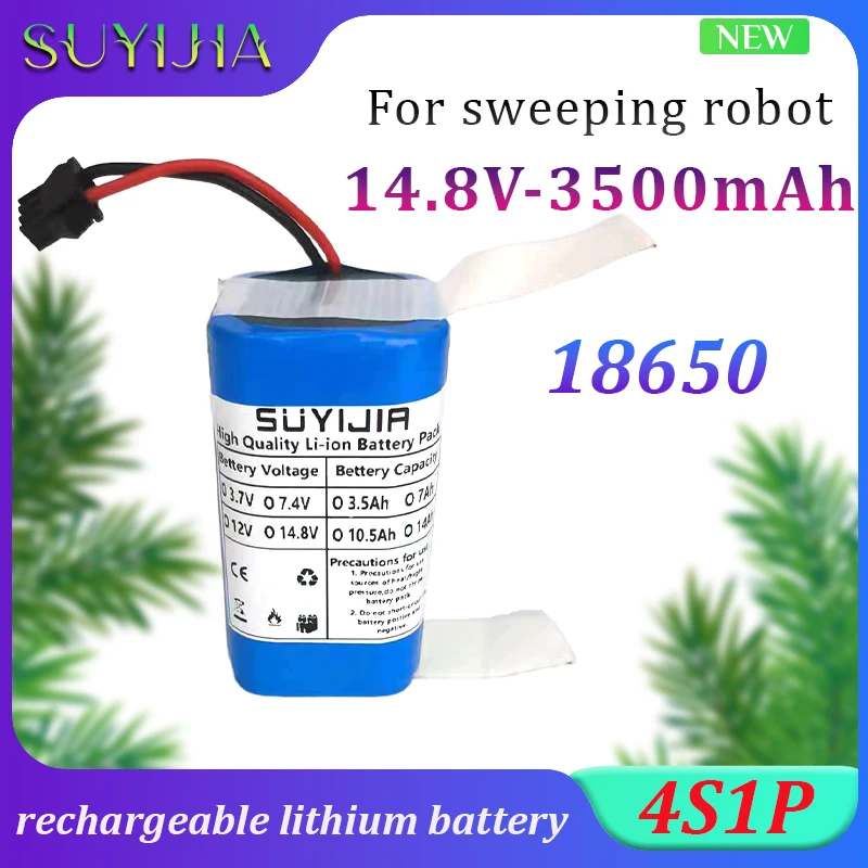 

14.8V 3500mAh Rechargeable Lithium Battery 4S1P 18650 Suitable Vacuum Battery-for-Xiaomi Robot Vacuum Cleaner with Built-in BMS