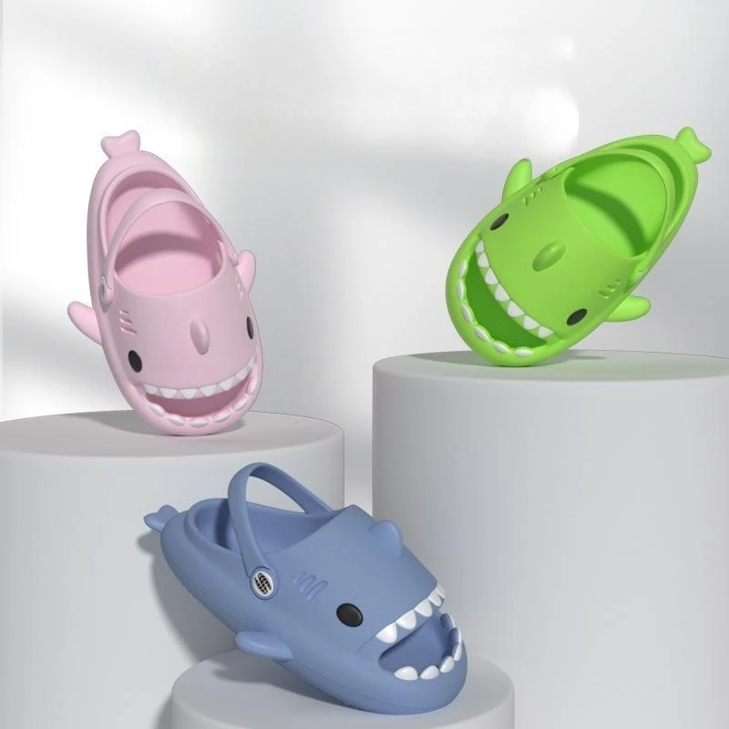 Band Shark Slippers Summer Adults  Women Cute Men Indoor Bathroom Slides Couple Beach Flip Flops Anti-skid Thick Flat Shoes 5