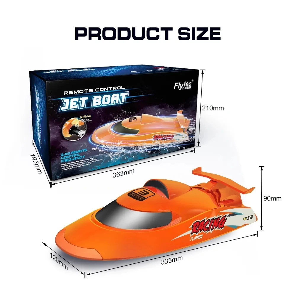2.4GHz lancha de Elesteered Boat RC inject Speedboat 30km/h Waterproof Electric Turbine Drive Remote Control Boats Watercraft 6