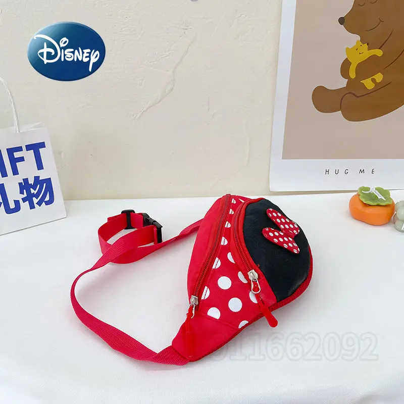 Disney Mickey and Minnie 2022 New Children's Waist Bag Cartoon Cute Girl Oblique Bag Fashion Trend Boy Chest Bag Coin Purse