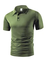 Polo d'été à manches courtes pour hommes, couleur unie, t-shirts à boutons, léger, revers, Streetwear, respirant, basique 3