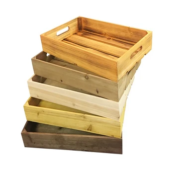 Real Wood Fruit Basket & Storage Box – Vintage Handmade Wooden Display Stand for Home Organization 1
