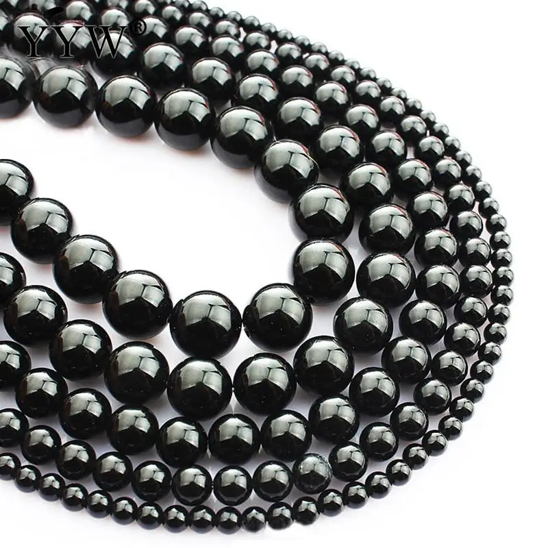 

AAA+ Natural Black Agate Onyx Stone Beads Round Loose Beads For Jewelry Making Diy Bracelet Accessories 4 6 8 10 12 14mm 15"