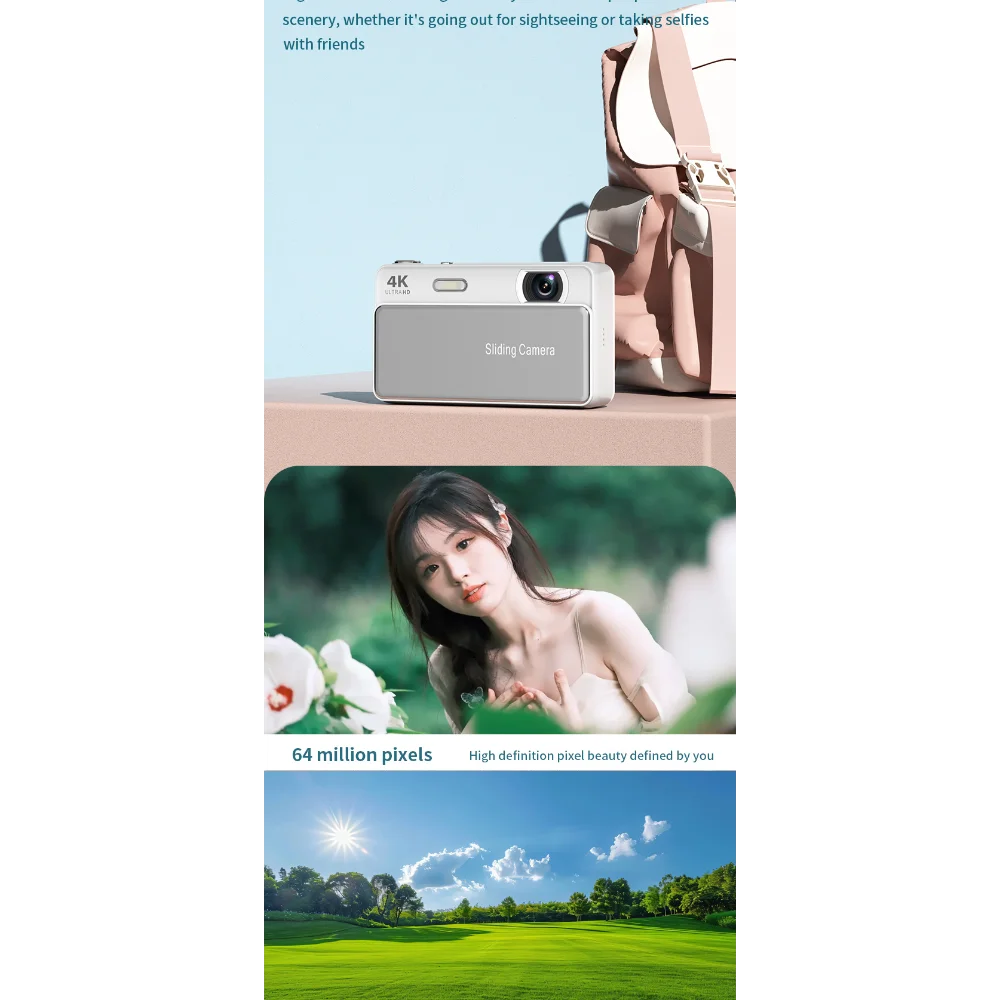 4K CCD 레트로 디지털 카메라 휴대용 카메라 1300만 픽셀 자동 초점 엔트리 레벨 카메라 듀얼 카메라 플래시 학생용 CCD