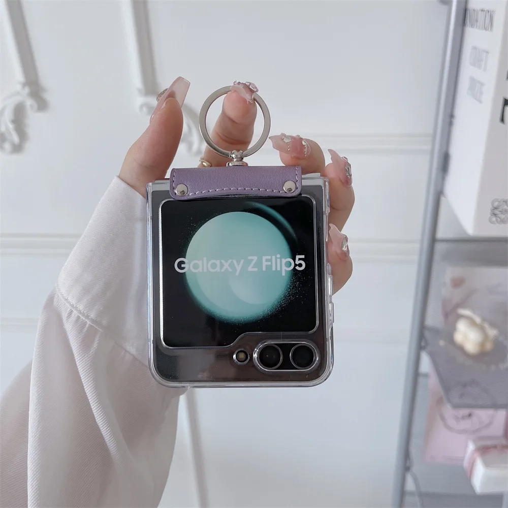 Stylish Leather Fashion Ring Case - Anti-Knock Foldable Phone Cover