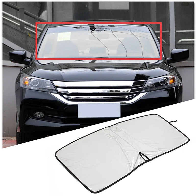 

For Honda Accord 9th Gen 2013-2017 Silver Tape Car Styling Car Front Windshield Anti-UV Sunshade Car Protection Accessories