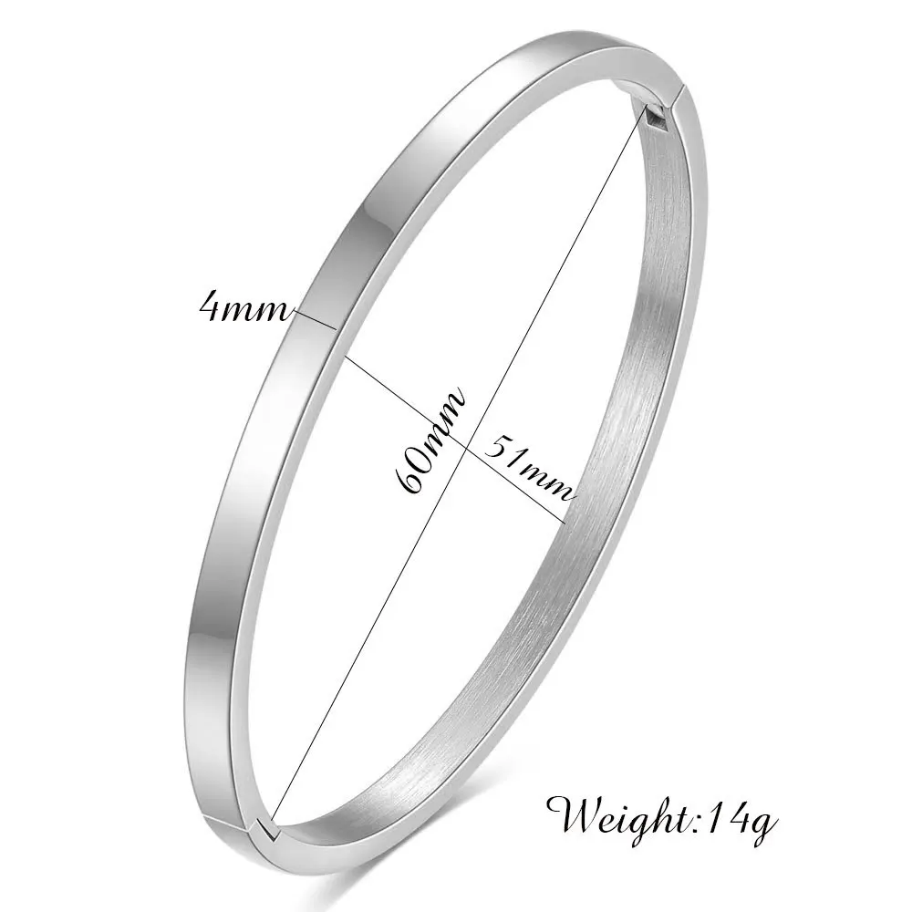 4mm Stainless Steel Glossy Stackable Thin Bangle Bracelet for Women Solid Plain Polished Bracelet Gifts bangle bracelet,stainless steel bracelet