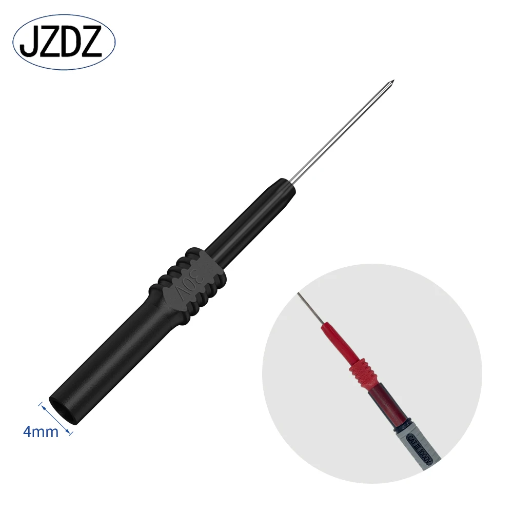 JZDZ 2PCS 테스트 리드 핀 1MM 유연한 테스트 프로브 팁 전기 커넥터 4MM 여성 바나나 플러그 멀티 미터 바늘 J.30010