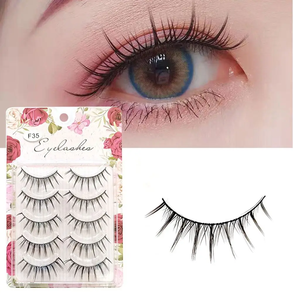 5Pairs Women Natural Japanese Lolita Makeup False Eyelashes Long Thick Eye Lash Extension Little