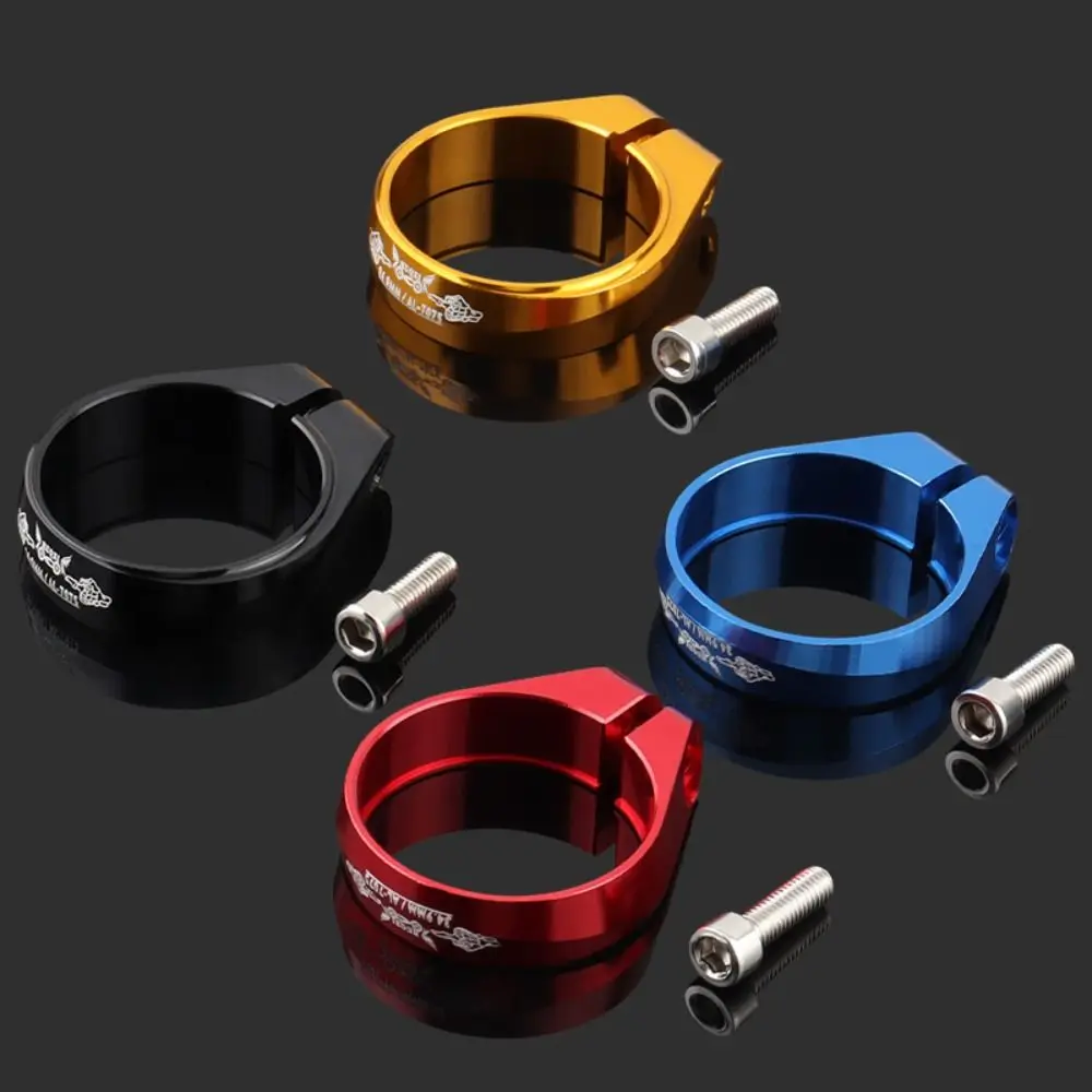 Aluminum Alloy Bike Seat Post Clamp Screw Lock Colorful Bicycle Seatpost Clamp 34.9mm Ultralight Quick Release Clamp Bike Seat