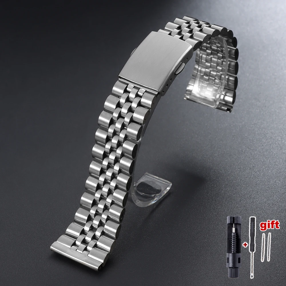 Elegant Stainless Steel Metal Bracelet for Smart Watches - Silver & Gold Replacement Strap