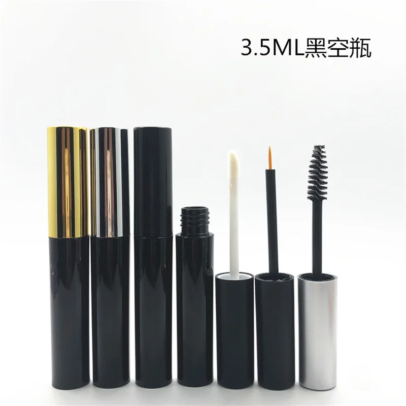 

10/30/50pcs 3.5ml Empty Container Black Round Lip Glaze Lip Gloss Tube Mascara Eyeliner False Eyelash Glue Nourishing Bottle