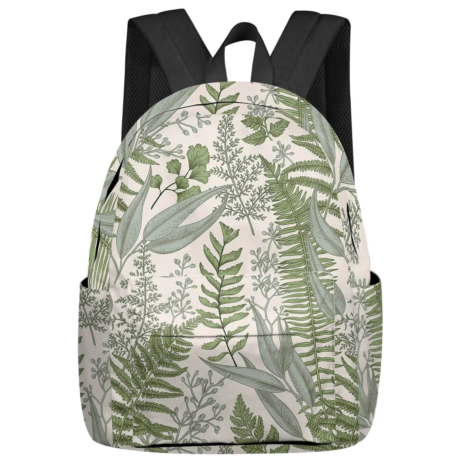 

Вместительный дорожный рюкзак в стиле ретро с изображением трав, школьный ранец с несколькими карманами для подростков, женский портфель для ноутбука