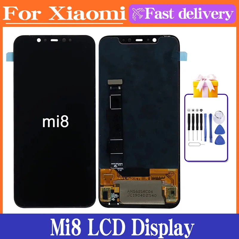 

6.21'' Mi 8 Display Screen Replacement, for Xiaomi Mi 8 Mi8 M1803E1A Lcd Display Digital Touch Screen Assembly Replacement