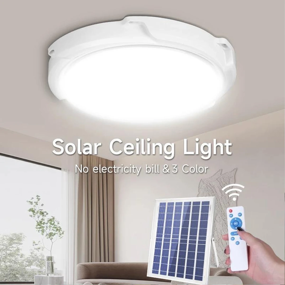 SolarLightOutdoorsPendantLampIndoorCeilingLightwithRemoteControlOutdoorSolarLamp