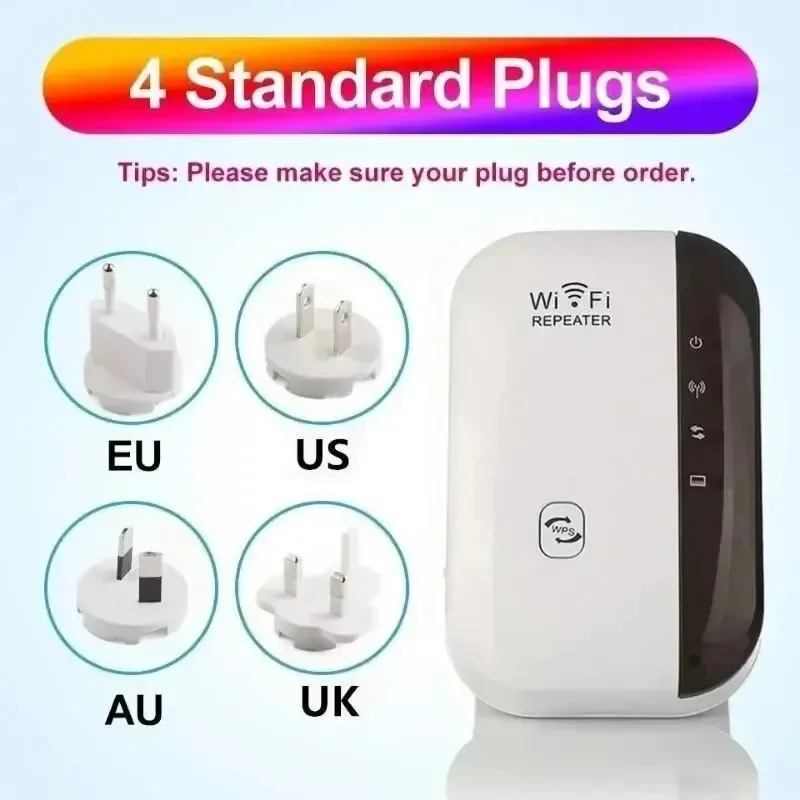 Wifi Repeater Wireless Signal Amplifier Extended Network Enhancer EU US Home Router 300m Through The Wall Bedroom Receive Moving wifi repeater signal repeater