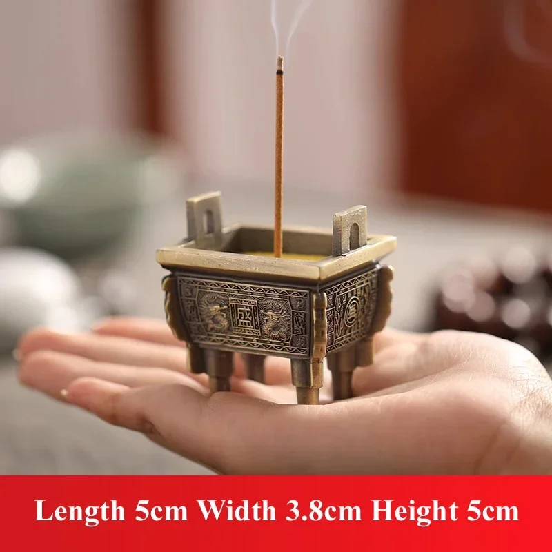 Mini Ding Shaped Incense Burner Home Indoor Tea Ceremony Decor Fragrance Sandalwood Vertical Antique Incense Insertion Seat, 1Pc