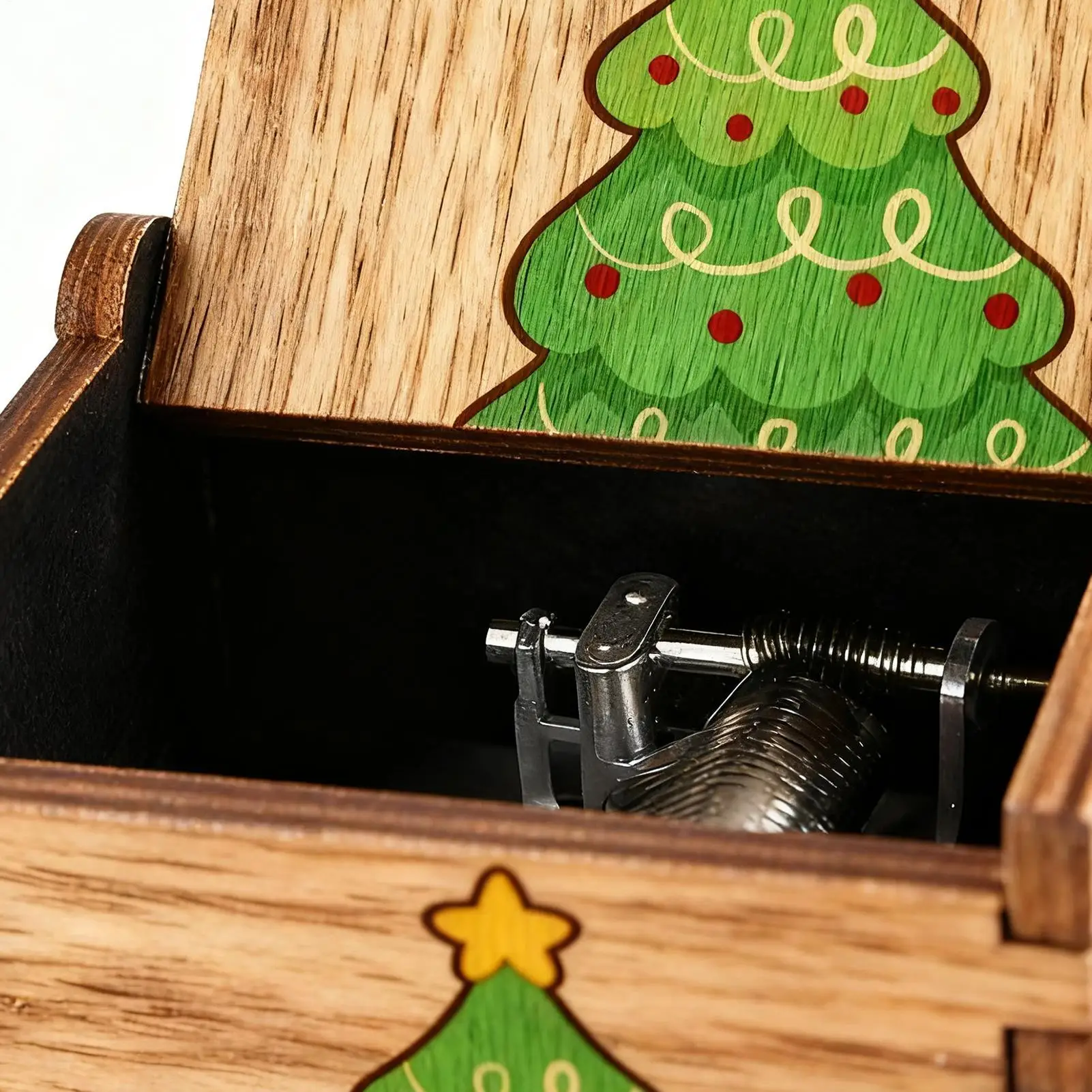 Christmas Music Box Decoration Wood Hand Crank Holiday Decor Decorative Musical Boxes For Enthusiasts Collectors Home Decorators