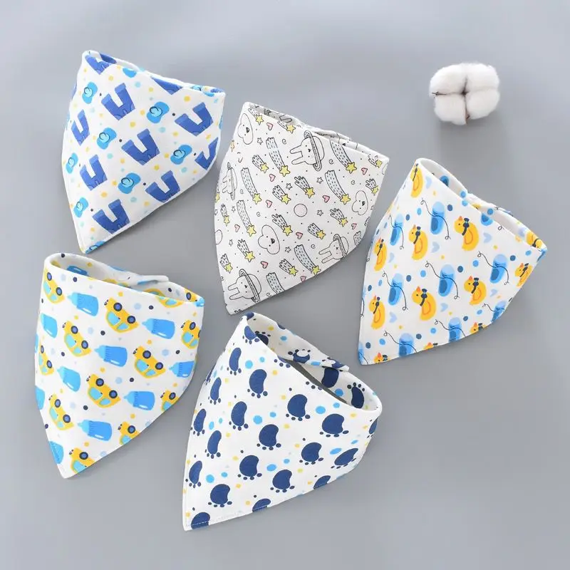 5Pcs baby bibs triangle newborn cotton bibs burb saliva towel baby feeding apron boys girls clothes kids children bandana feeding bib