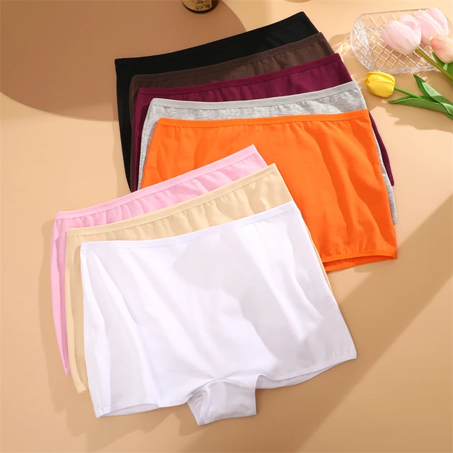 Cozy Cotton Seamless Sports Boxers for Women 4PCS Solid Color Briefs - Image 5