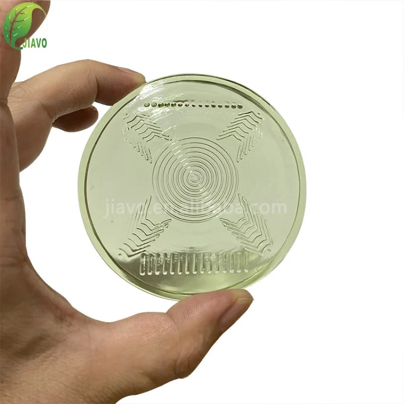 Custom  New style clear round bio glass energy negative ions disc