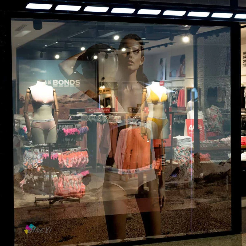 

Advertising transparent outdoor PVC clear self-adhesive sticker printing, large format CMYK digital UV printing banner sticker