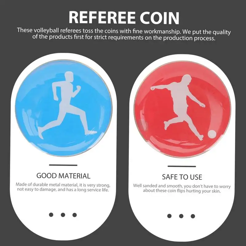 Referee Side Toss Coin Double Face Sports Football Pattern Soccer Volleyball Flip Coin Souvenirs Gift For Kids Adults