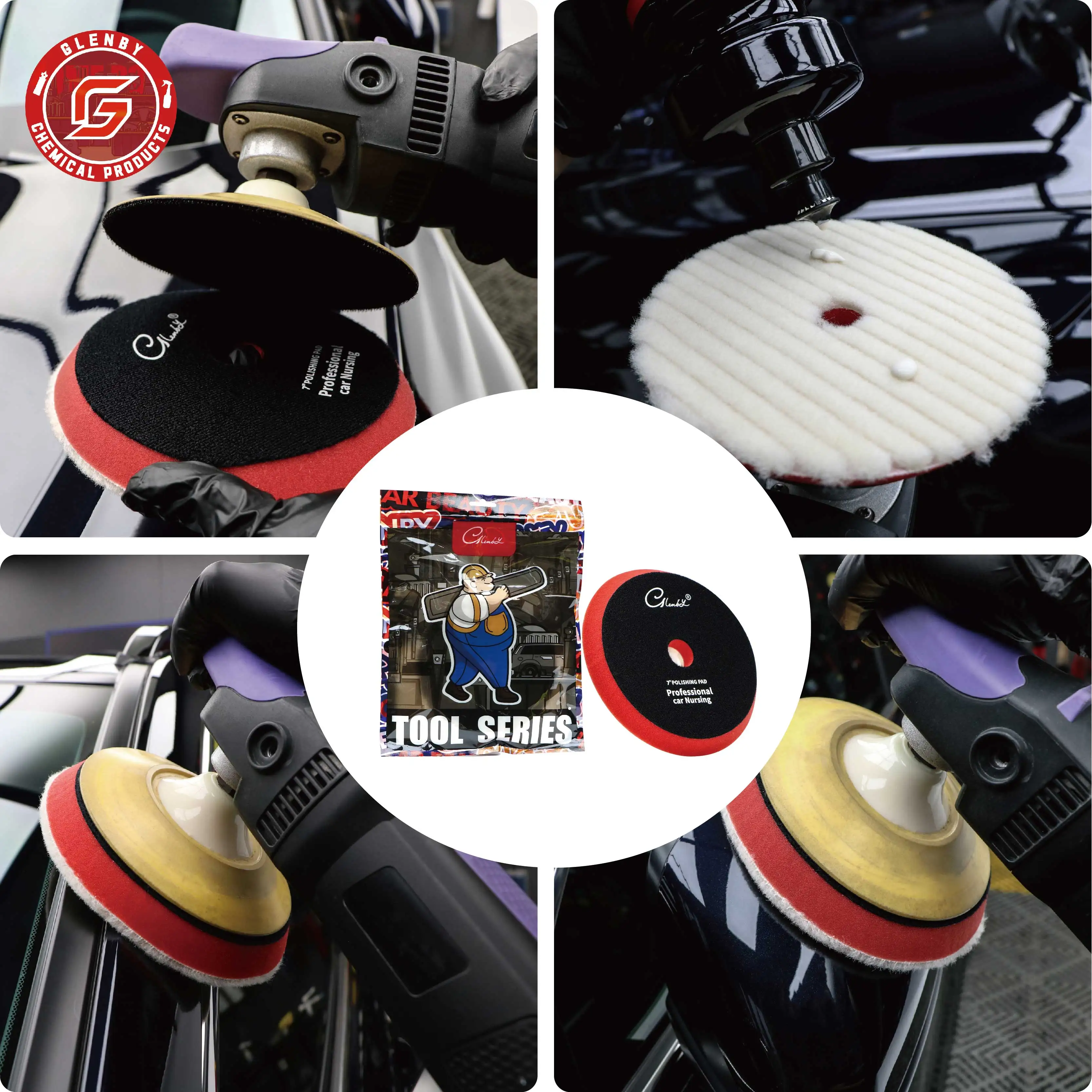 Heavy Cutting 5inch/6inch Wool Polisher Pad for Marine and Epoxies