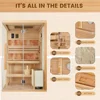 Steam Sauna,with 2300W Stove Heater,with 2 Himalayan Salt Bricks,7-Color Dynamic Abysm Sky Lights 2-4 Person Luxurious Sauna 6