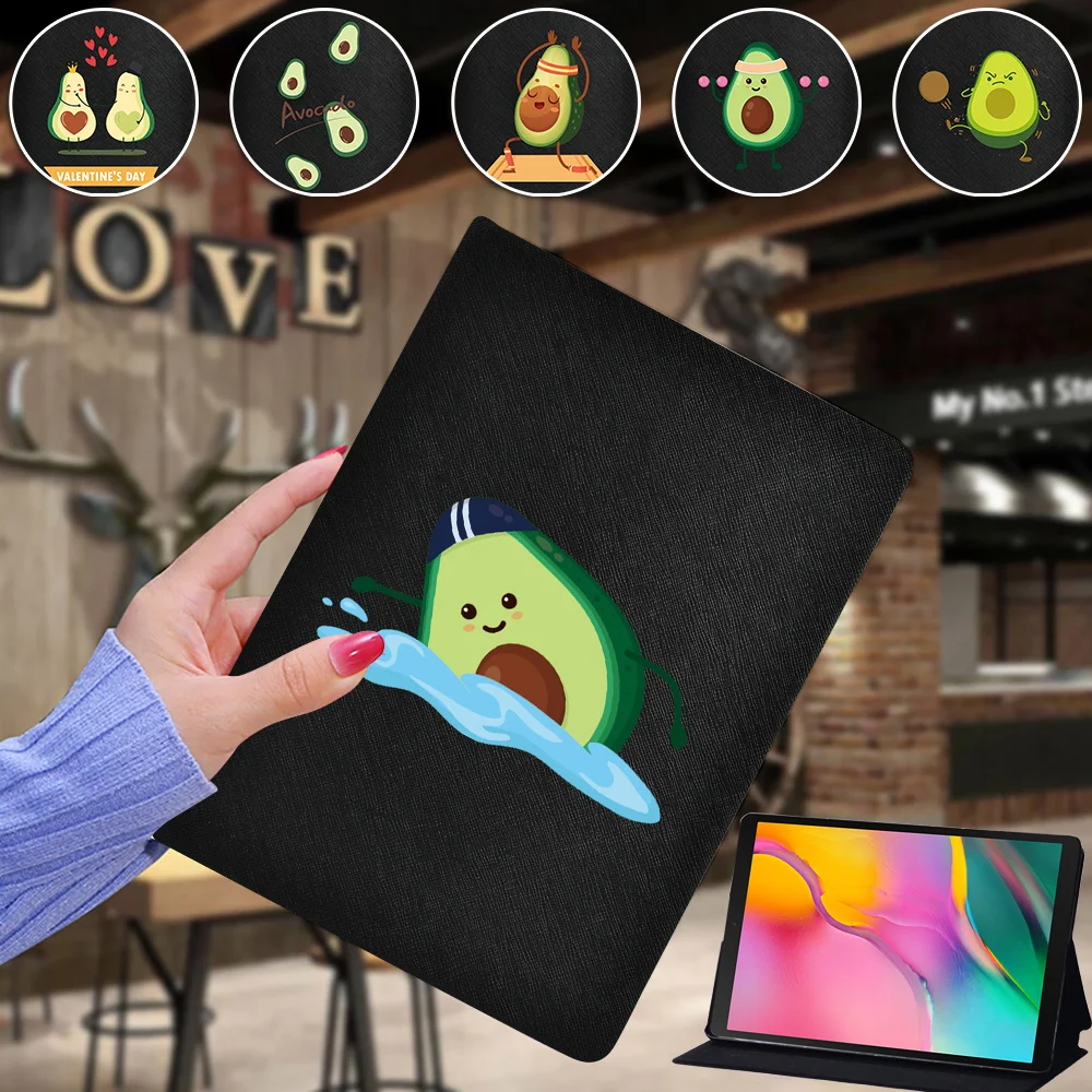 Custodia Per Tablet Per Samsung Galaxy Tab S7 11/Tab S6 Lite 10.4/S6 10.5/S5E 10.5/S4 10.5 Pollici Custodia In Pelle Con Stampa Avocado
