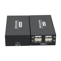 USB Extender Adapter 4 Ports USB 2.0 Hub Over Cat 6E/6 Ethernet UTP Extension RJ45 Network Cable 120M Transmitter and Receiver 2