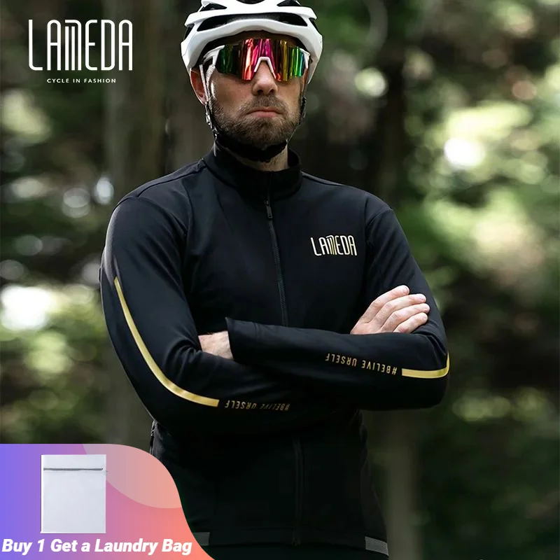 남성용 사이클링 저지, 가을 겨울 사이클링 의류, 긴 소매 MTB 반사 MTB 자전거 의류, 보온 양털 유지