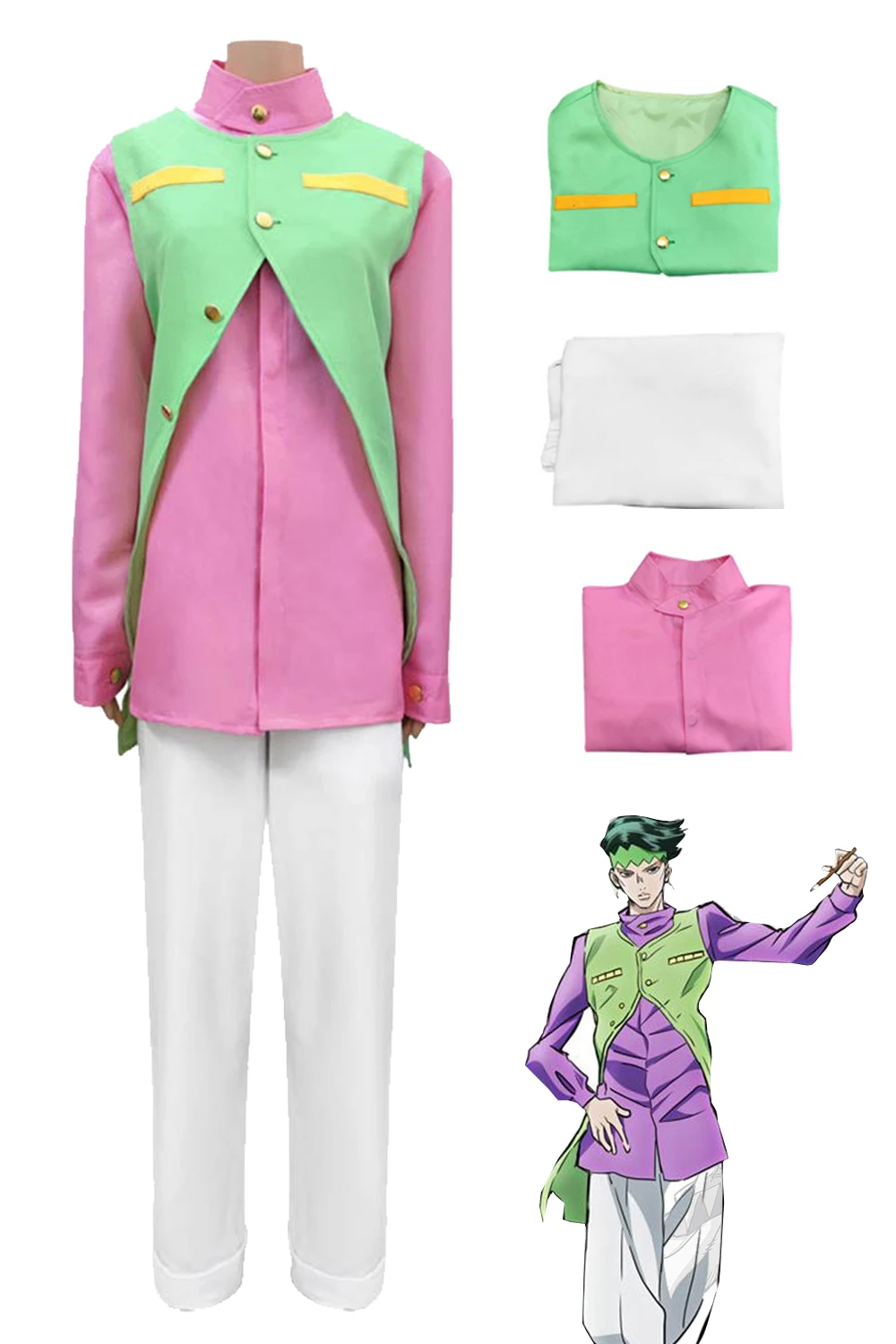 

JoJo's Bizarre Adventure Rohan Kishibe Cosplay Anime Fantasy Outfits Disguise Costume Adult Men Roleplay Halloween Party Suits