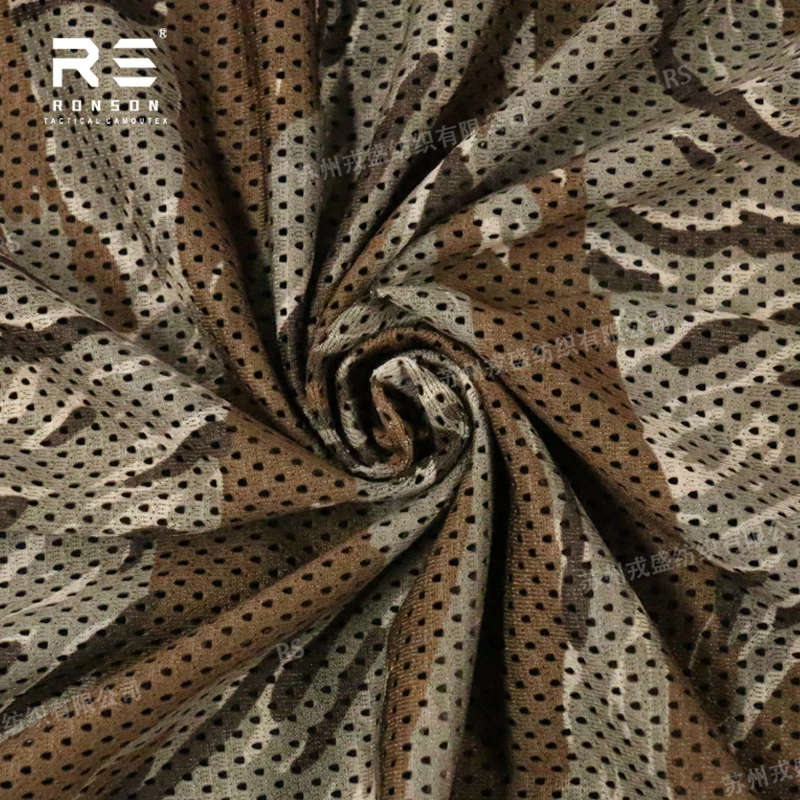 Mesh fabric 120gsm Tiger strip camo camouflage fabric tactical tricot mesh for printed