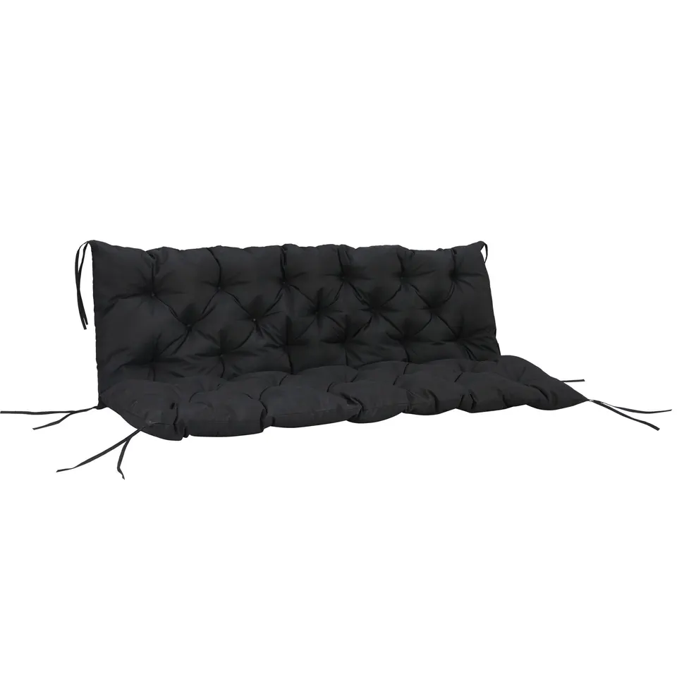 Black 3 Seater Outdoor Bench Swing Cushions