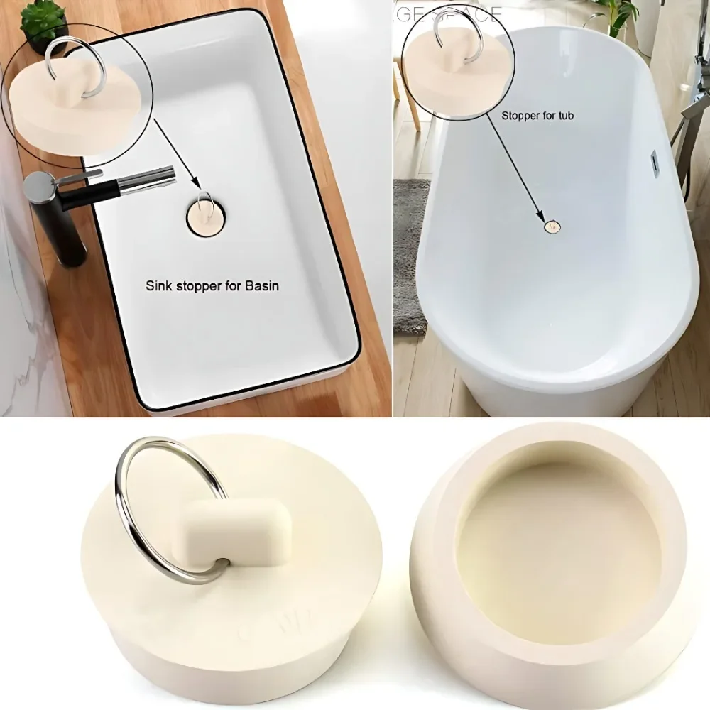 Description Picture 5 of item1-20pcs Bathroom Bathtub Plug Mop Pool Plug Laundry Pool Plug Bath Stopper Plug Rubber Sink Strainer Kitchen Tool Accessories