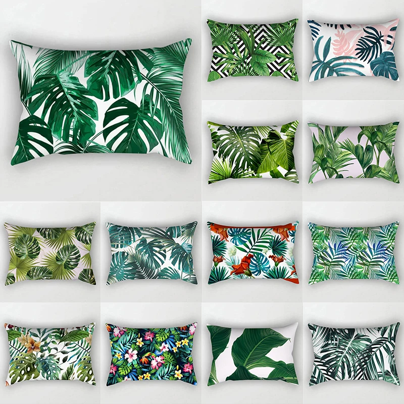 30x50cmTropicalLeavesPolyesterPillowcasePalmPlantFlowerCushion